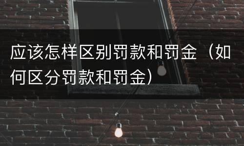 应该怎样区别罚款和罚金（如何区分罚款和罚金）