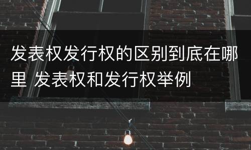 发表权发行权的区别到底在哪里 发表权和发行权举例