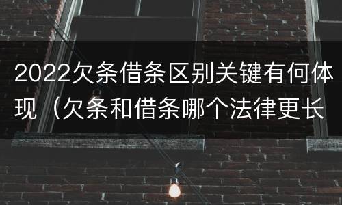 2022欠条借条区别关键有何体现（欠条和借条哪个法律更长）
