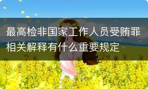 最高检非国家工作人员受贿罪相关解释有什么重要规定