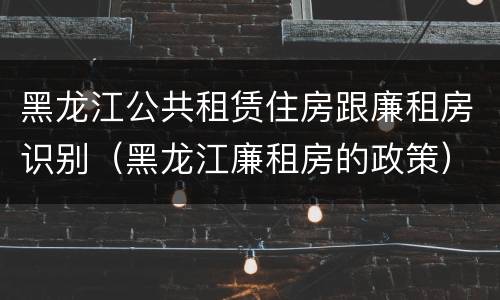黑龙江公共租赁住房跟廉租房识别（黑龙江廉租房的政策）