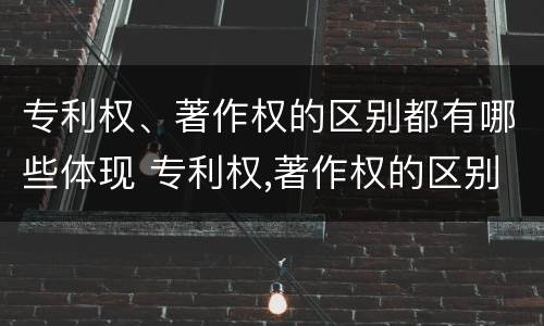 专利权、著作权的区别都有哪些体现 专利权,著作权的区别都有哪些体现了