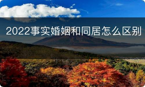 2022事实婚姻和同居怎么区别