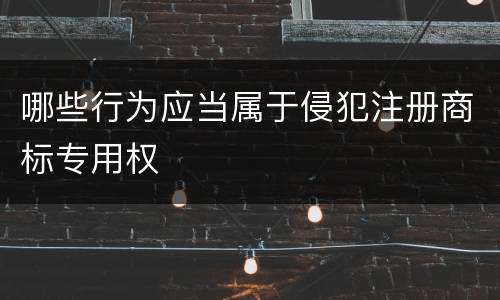哪些行为应当属于侵犯注册商标专用权