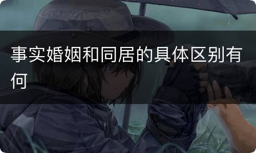 事实婚姻和同居的具体区别有何