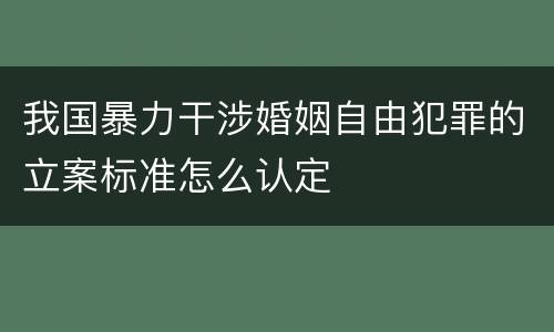 我国暴力干涉婚姻自由犯罪的立案标准怎么认定