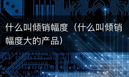 什么叫倾销幅度（什么叫倾销幅度大的产品）