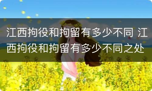 江西拘役和拘留有多少不同 江西拘役和拘留有多少不同之处
