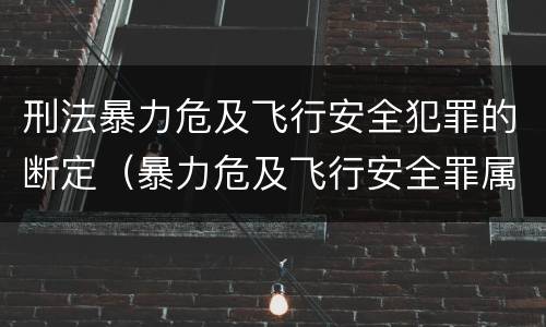 刑法暴力危及飞行安全犯罪的断定（暴力危及飞行安全罪属于行为犯）