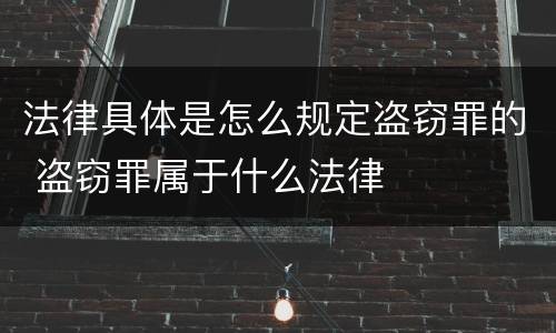 法律具体是怎么规定盗窃罪的 盗窃罪属于什么法律