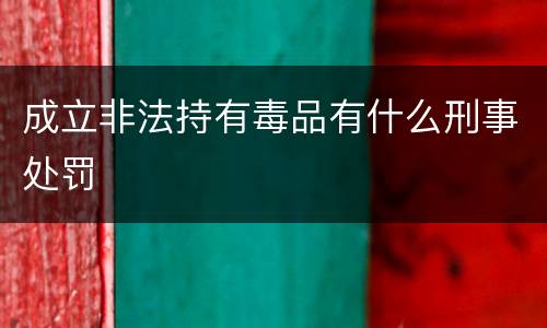 成立非法持有毒品有什么刑事处罚