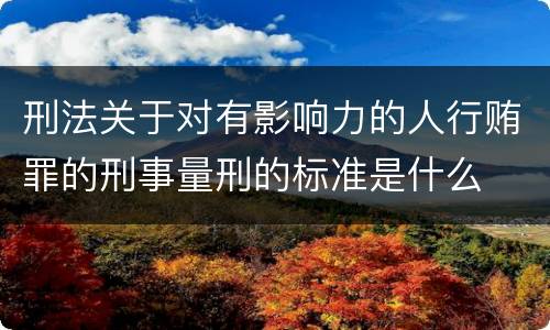 刑法关于对有影响力的人行贿罪的刑事量刑的标准是什么