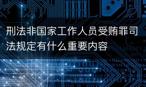 刑法非国家工作人员受贿罪司法规定有什么重要内容