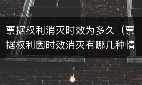 票据权利消灭时效为多久（票据权利因时效消灭有哪几种情况）