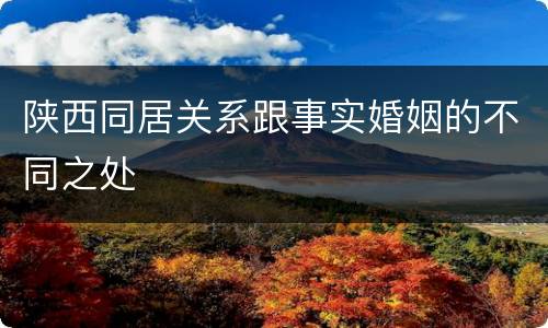陕西同居关系跟事实婚姻的不同之处