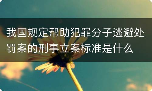我国规定帮助犯罪分子逃避处罚案的刑事立案标准是什么