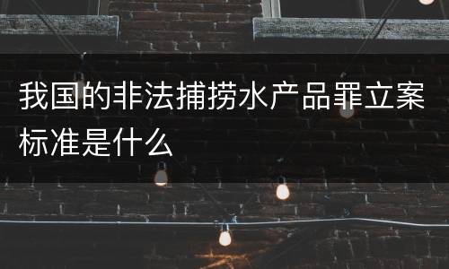 我国的非法捕捞水产品罪立案标准是什么