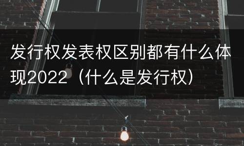 发行权发表权区别都有什么体现2022（什么是发行权）