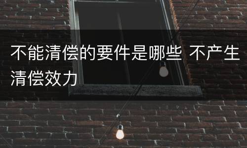 不能清偿的要件是哪些 不产生清偿效力