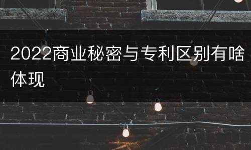2022商业秘密与专利区别有啥体现