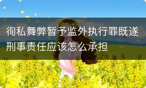 徇私舞弊暂予监外执行罪既遂刑事责任应该怎么承担