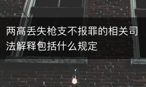 两高丢失枪支不报罪的相关司法解释包括什么规定