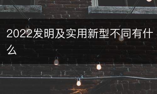 2022发明及实用新型不同有什么