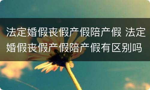 法定婚假丧假产假陪产假 法定婚假丧假产假陪产假有区别吗