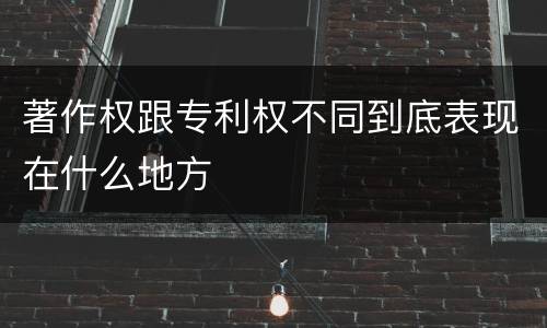 著作权跟专利权不同到底表现在什么地方