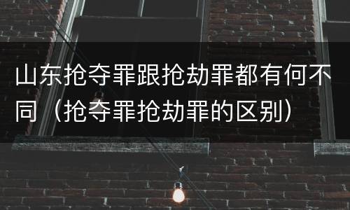 山东抢夺罪跟抢劫罪都有何不同（抢夺罪抢劫罪的区别）