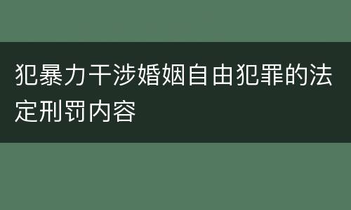 犯暴力干涉婚姻自由犯罪的法定刑罚内容