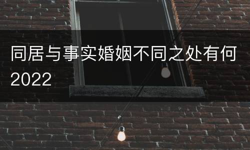 同居与事实婚姻不同之处有何2022