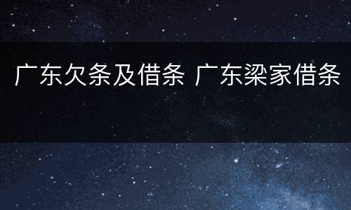 广东欠条及借条 广东梁家借条