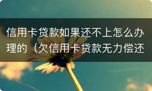 信用卡贷款如果还不上怎么办理的（欠信用卡贷款无力偿还怎么办）
