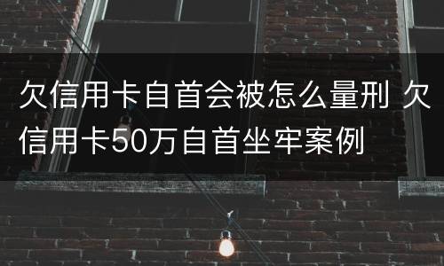 欠信用卡自首会被怎么量刑 欠信用卡50万自首坐牢案例