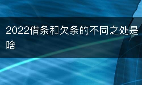 2022借条和欠条的不同之处是啥