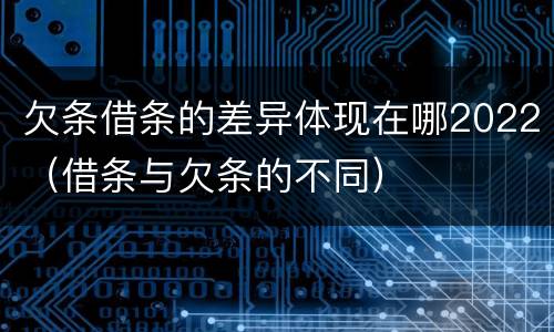 欠条借条的差异体现在哪2022（借条与欠条的不同）