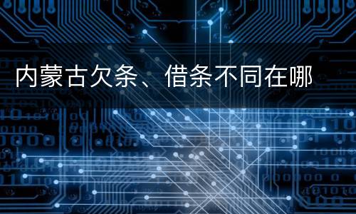 内蒙古欠条、借条不同在哪