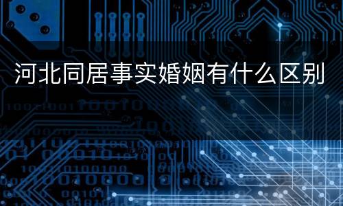 河北同居事实婚姻有什么区别