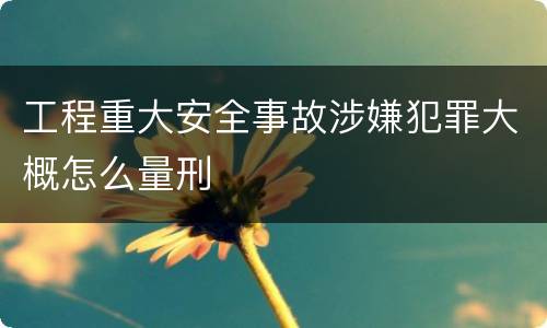 工程重大安全事故涉嫌犯罪大概怎么量刑