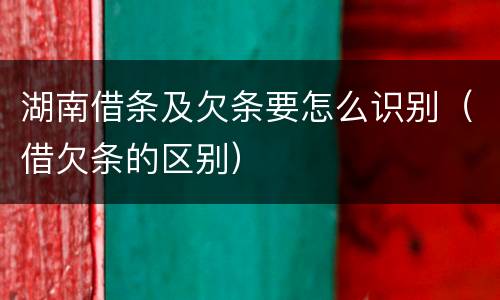 湖南借条及欠条要怎么识别（借欠条的区别）