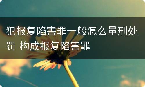 犯报复陷害罪一般怎么量刑处罚 构成报复陷害罪