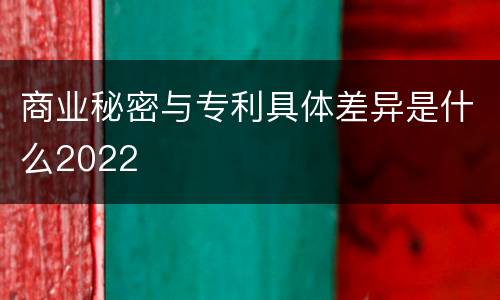 商业秘密与专利具体差异是什么2022