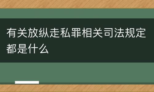 有关放纵走私罪相关司法规定都是什么