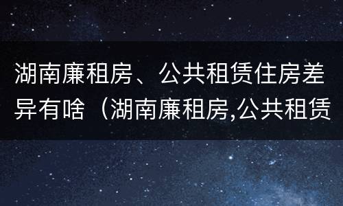 湖南廉租房、公共租赁住房差异有啥（湖南廉租房,公共租赁住房差异有啥影响）