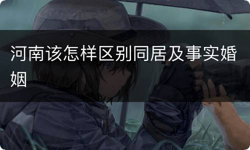 河南该怎样区别同居及事实婚姻