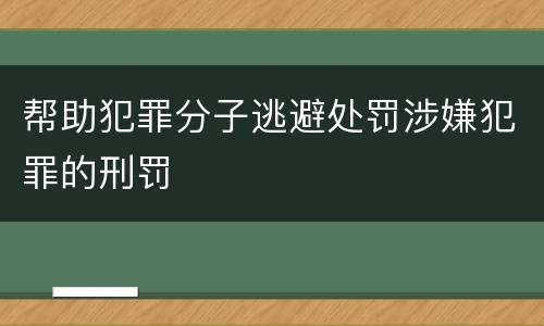 帮助犯罪分子逃避处罚涉嫌犯罪的刑罚