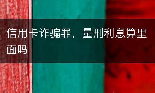信用卡诈骗罪，量刑利息算里面吗