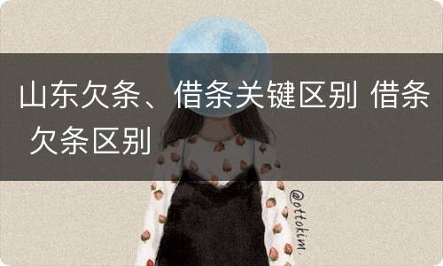 山东欠条、借条关键区别 借条 欠条区别