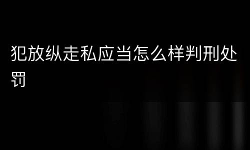 犯放纵走私应当怎么样判刑处罚